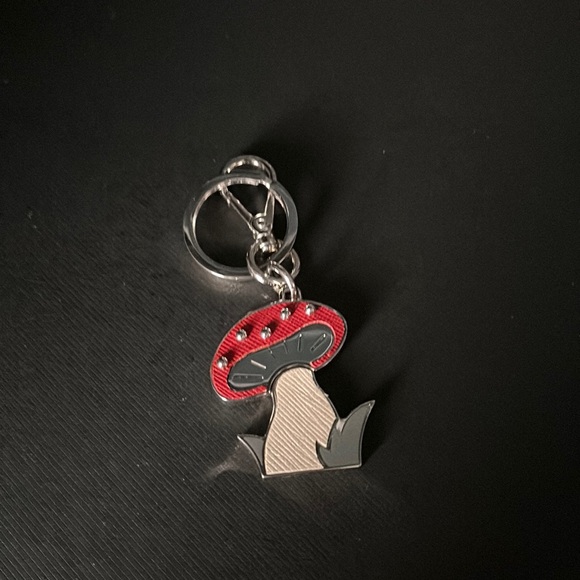 NWT Prada Limited Edition Retro Mushroom bag charm Leather Stud Metal Keychain - Picture 2 of 6